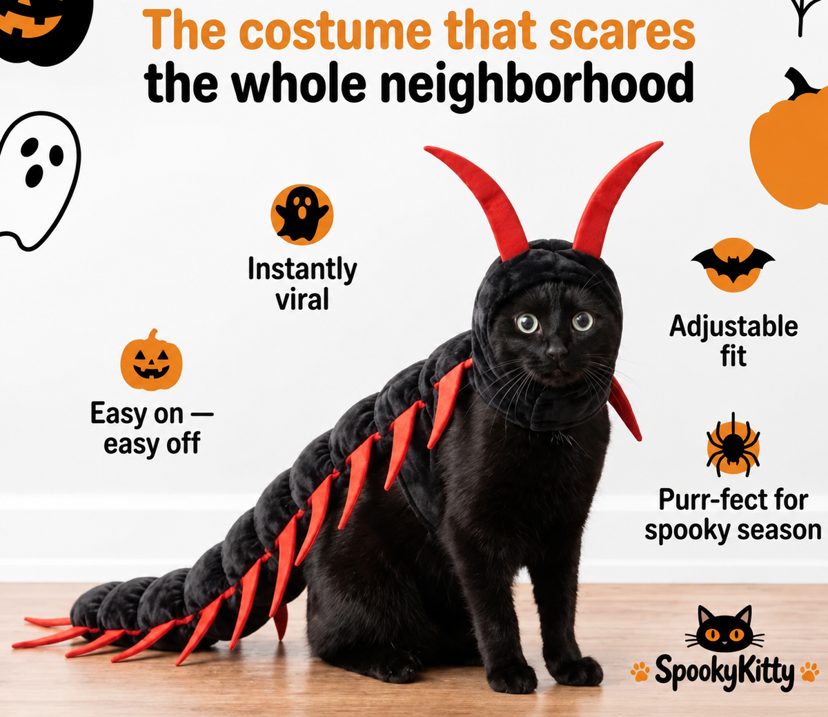 Halloween Caterpillar Costume | Spooky & Adjustable